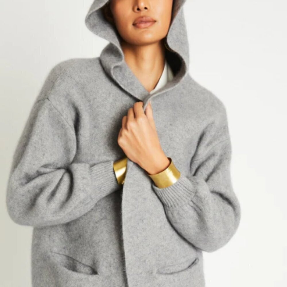 🧥 Beryll Vivi Cashmere Cropped Coat – Pebble Gray | One Size